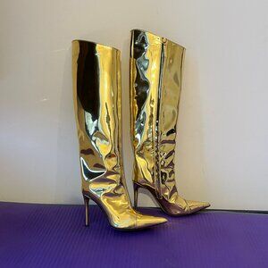 Alexandre Vauthier Gold Metallic Boots